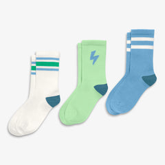 Kids athletic sock 3-pack in bolt mix