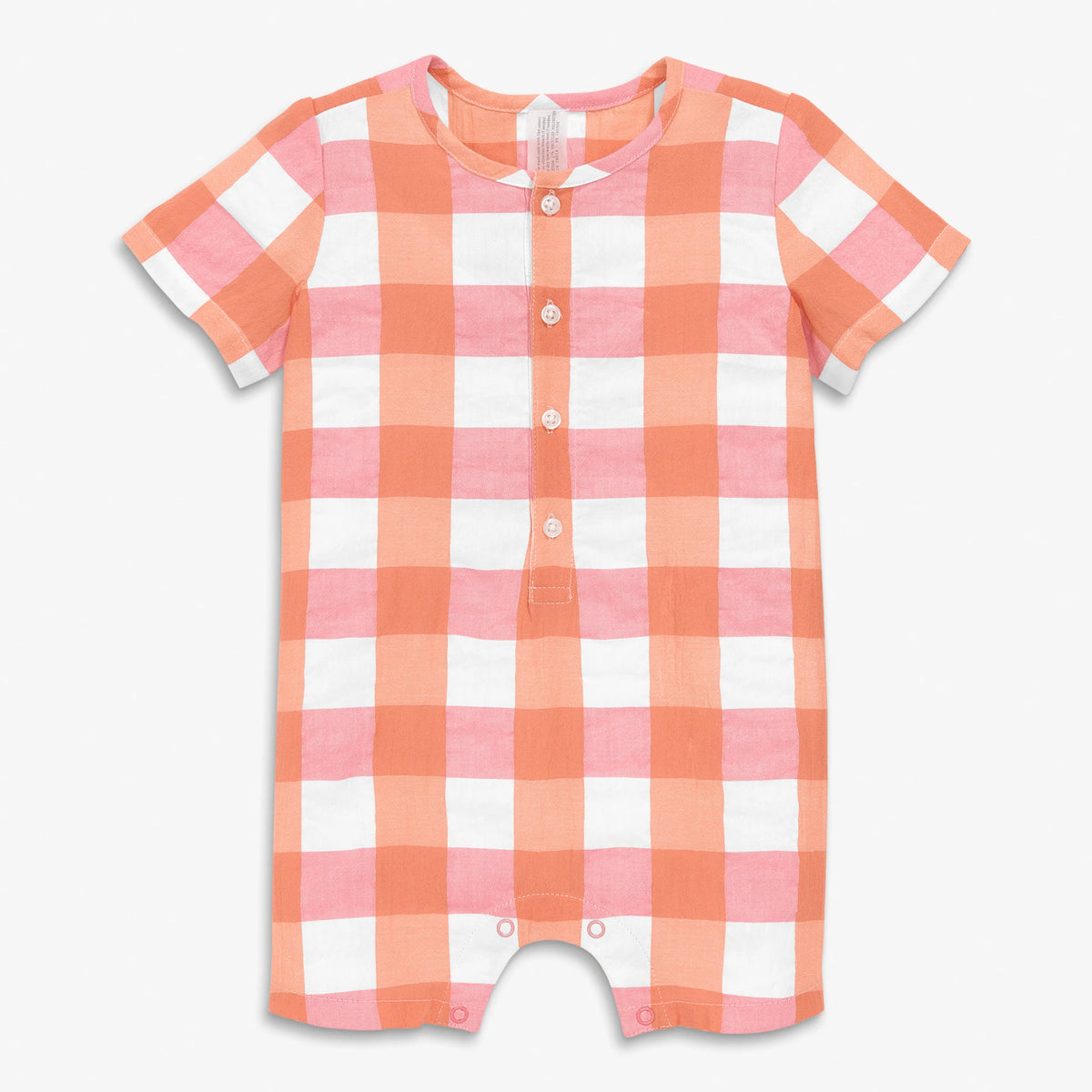 Clearance baby henley picnic shortie in gingham