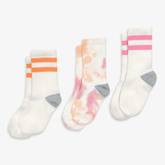 Kids athletic sock 3-pack tie-dye and stripes