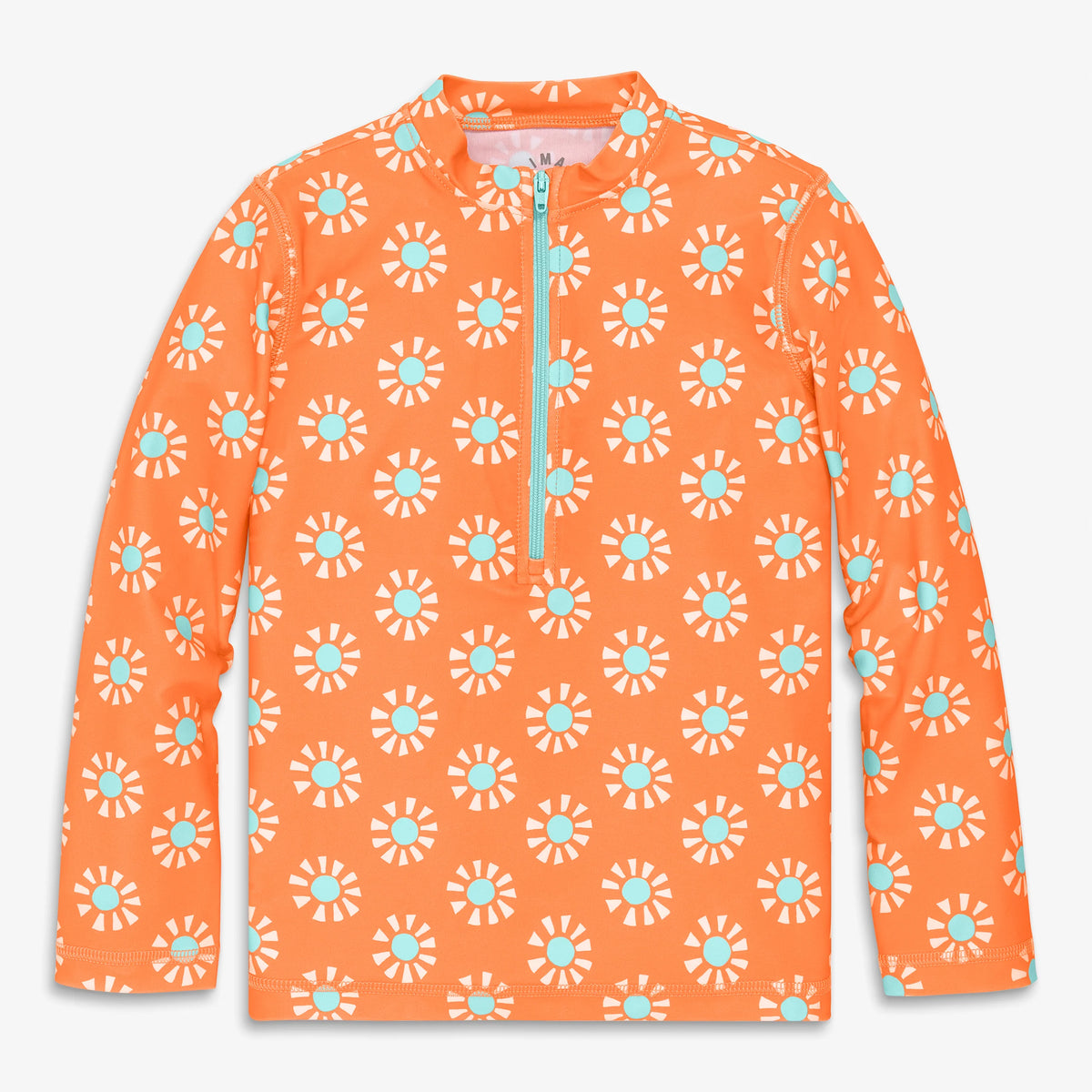 Kids long sleeve half-zip rash guard in cutout suns