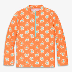 Kids long sleeve half-zip rash guard in cutout suns