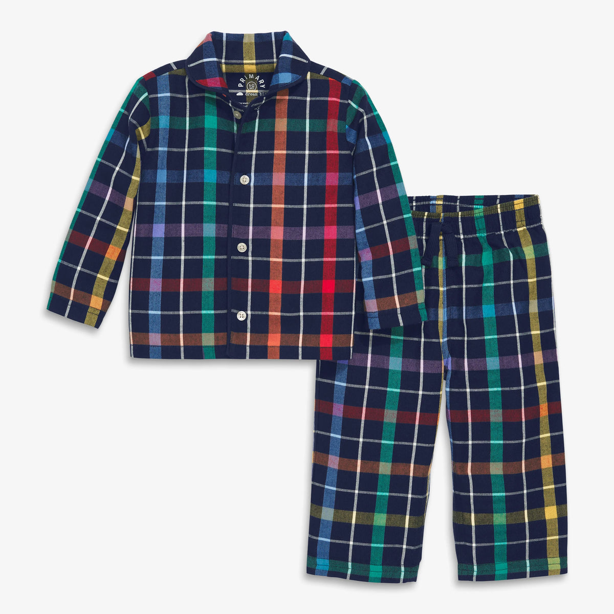 Clearance baby rainbow plaid flannel pj set