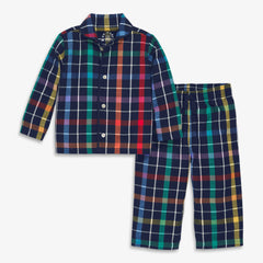 Clearance baby rainbow plaid flannel pj set