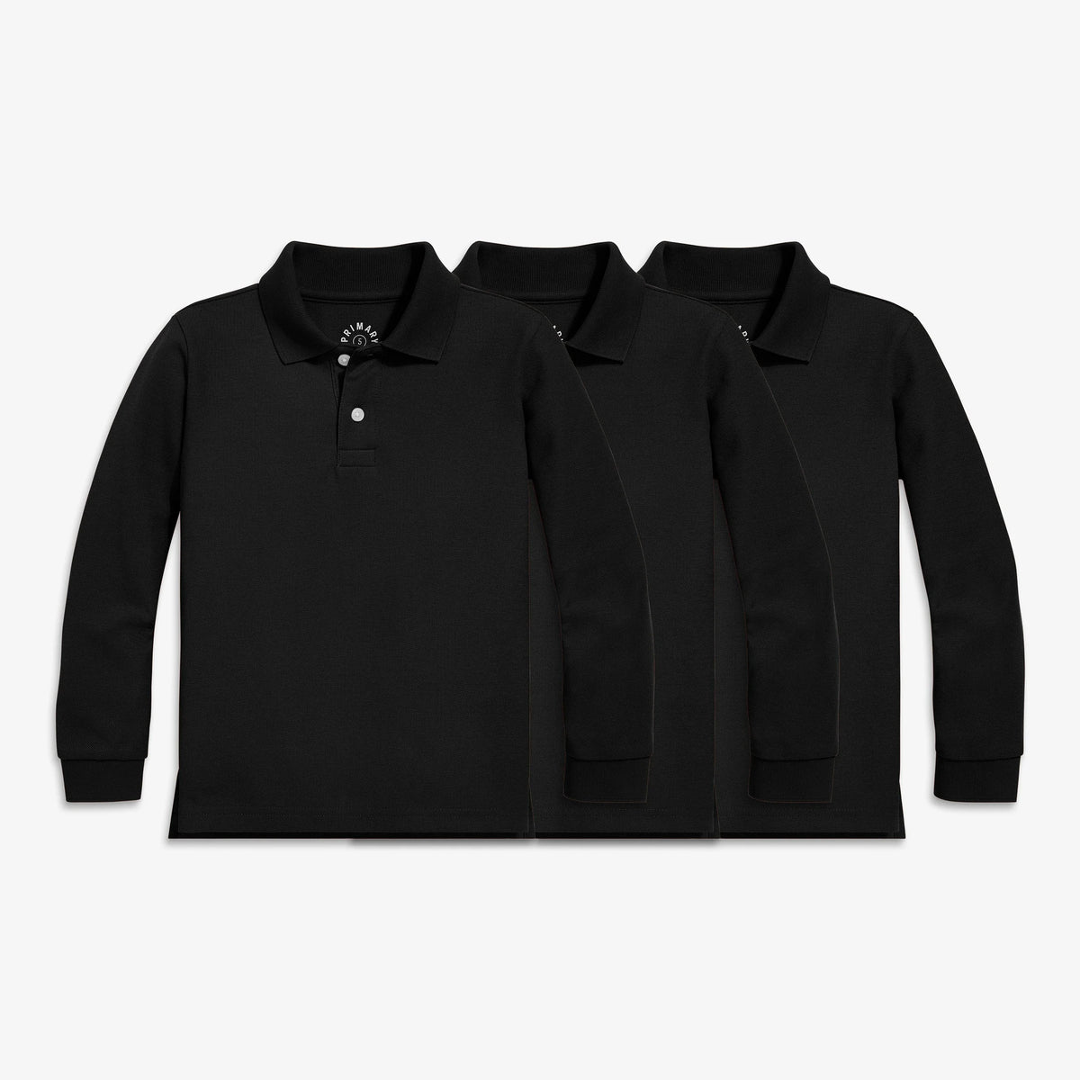 Kids long sleeve pique polo 3-pack