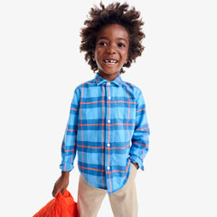 Clearance kids long sleeve flannel plaid button down