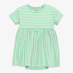 Clearance organic babysuit dress in stripe