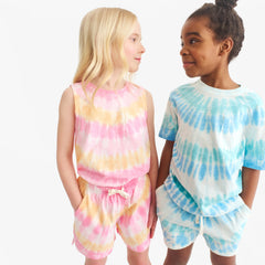Kids park short in tie-dye