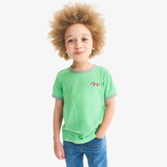 Kids Sesame Street embroidered ringer tee