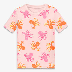 Kids organic short sleeve PJ top in octopus pals