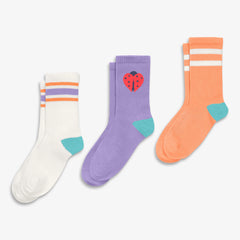 Kids athletic sock 3-pack in ladybug mix