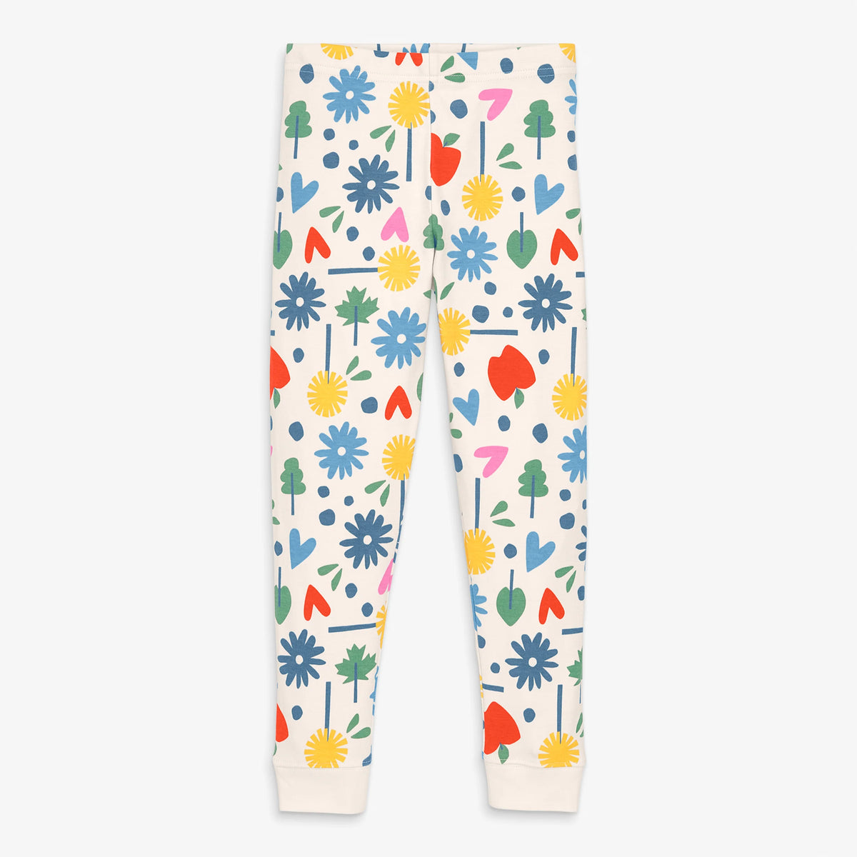 Kids organic PJ pant in rainbow garden party