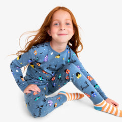 Kids organic PJ pant in spooky village