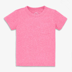 Baby heathered short sleeve pocket tee