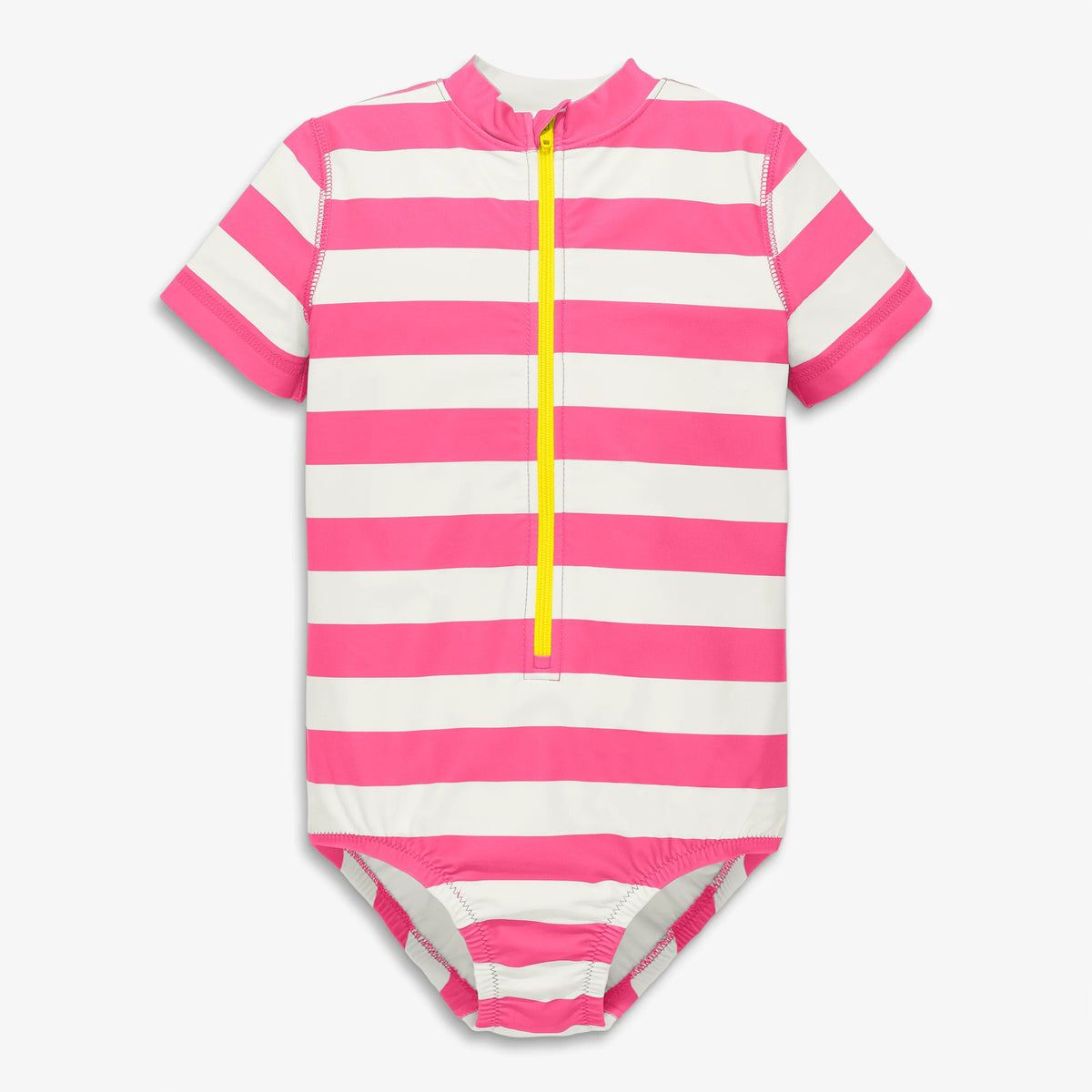 Clearance kids short sleeve one-piece rash guard in stripe