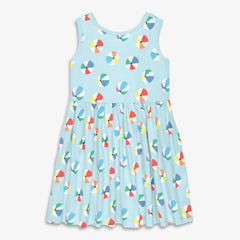 Kids cross-back tank dress in beach balls