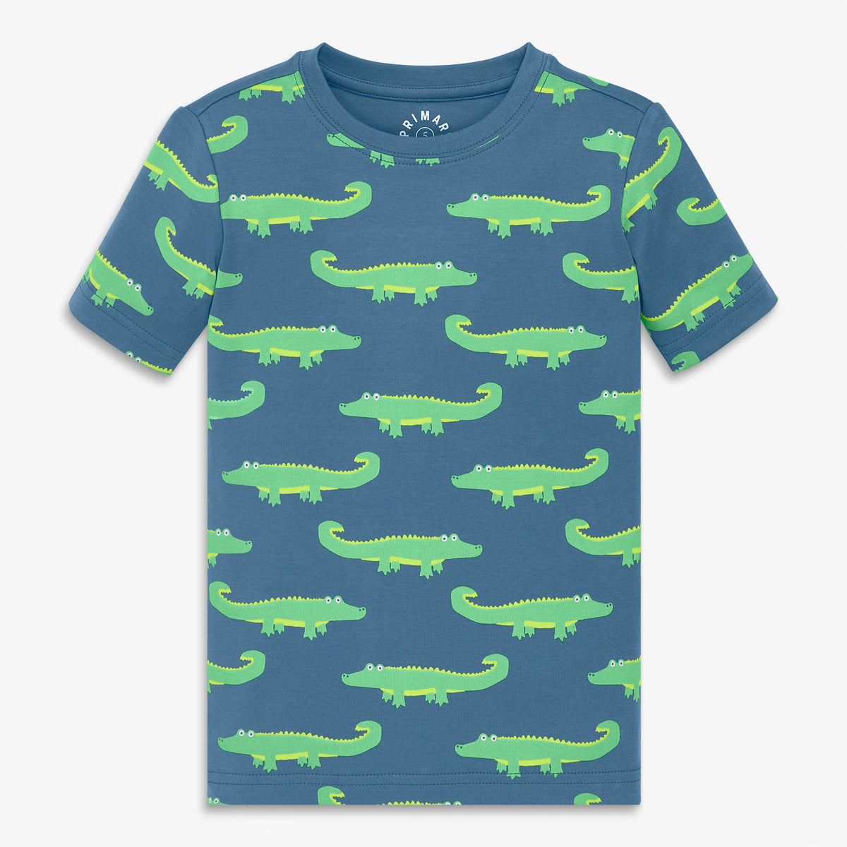 Kids organic short sleeve PJ top in gator pals