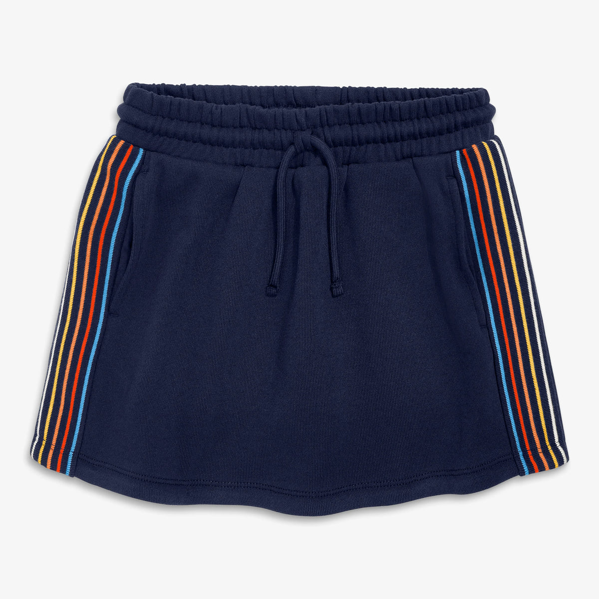 Clearance kids rainbow trim drawstring pocket skort