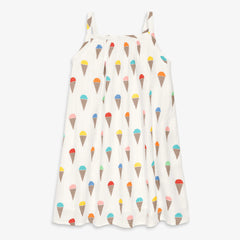 Kids cotton gauze tank dress in rainbow scoops