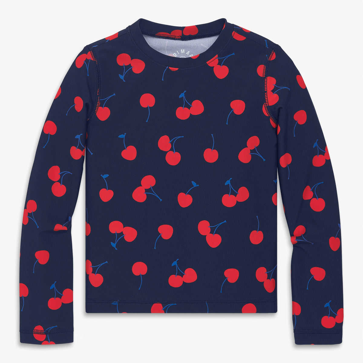 Kids long sleeve swim top in cherries