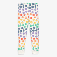 Kids organic PJ pant in rainbow pumpkins