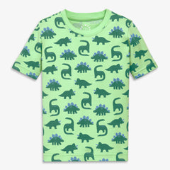 Kids organic short sleeve PJ top in dinos