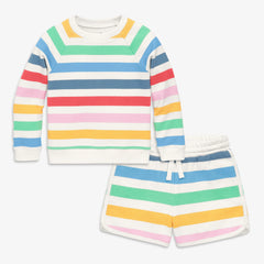 Kids sweatshirt and short in candy stripe