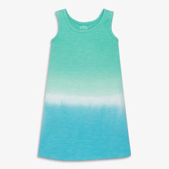 Clearance kids tank dress in dip-dye