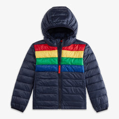 Kids lightweight puffer jacket in stripe