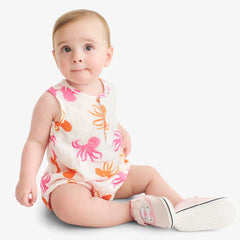 Baby cotton gauze bubble shortie in octopus pals