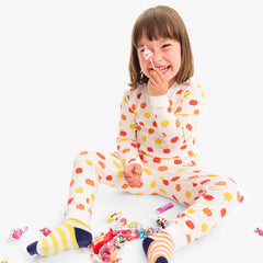 Clearance kids organic pj pant in candy pumpkins